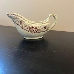 Melrose Cliff England‎ Brown Floral Gravy Boat Vintage English Transferware